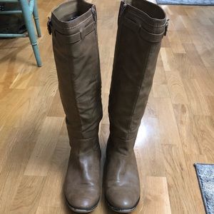 Tan knee high boots
